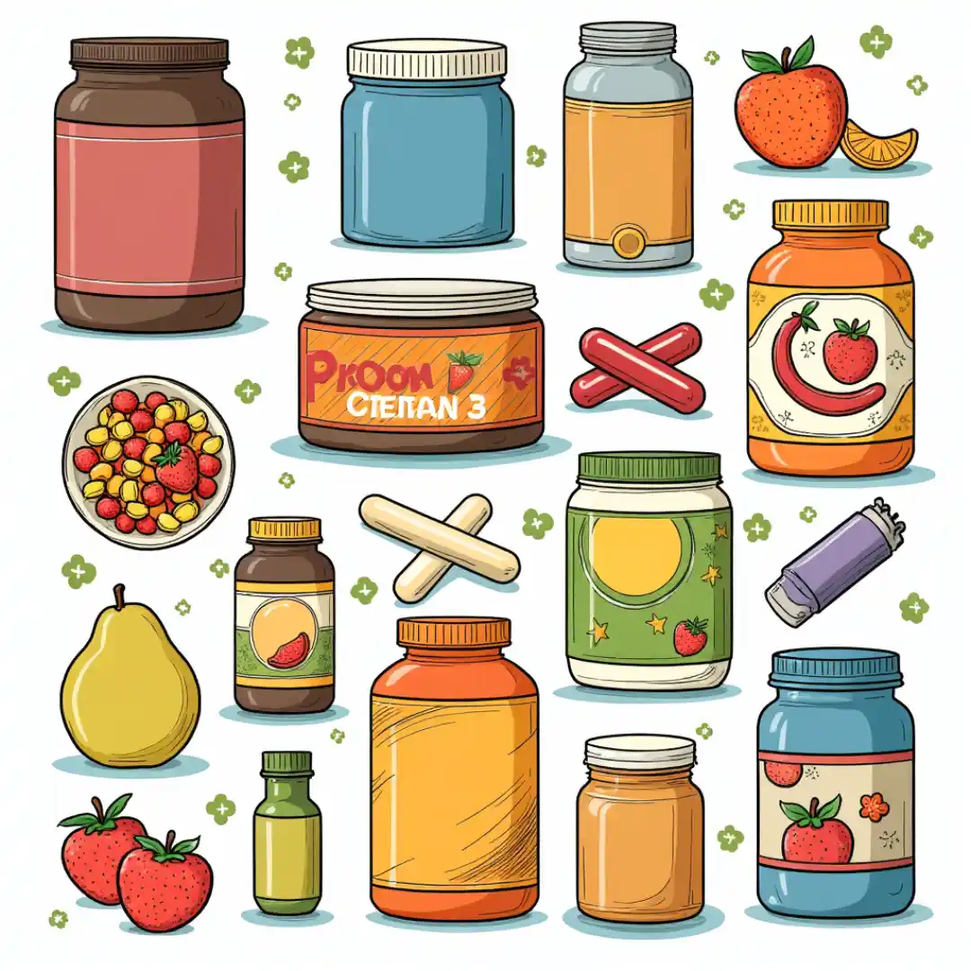 suplementos para el gym A vibrant collage of various supplements discussed in the article (protein powder, creatine, BCAAs, omega-3 capsules, multivitamins) with fitness imagery in the background, emphasizing healthy living and fitness lifestyle